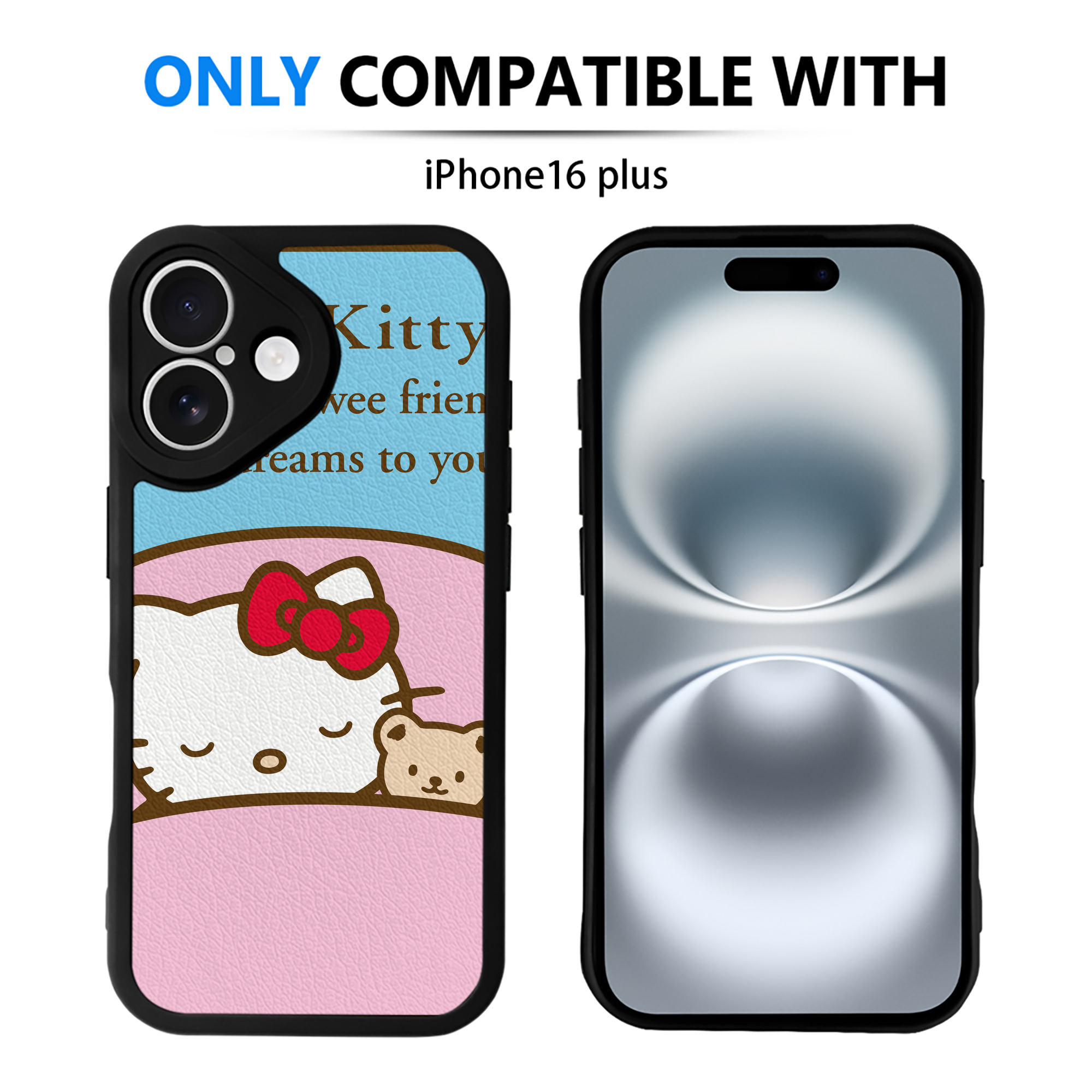 （画像用） Hello Kitty ハローキティ 【iPhone 16シリーズ対応】シリコンスマホケース（レザー調） 材質：シリコン